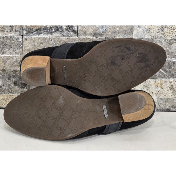 Vionic Cheyenne Mules Nubuck Stacked Heel Western Clogs Black Comfort Women's 8 - Picture 8 of 13